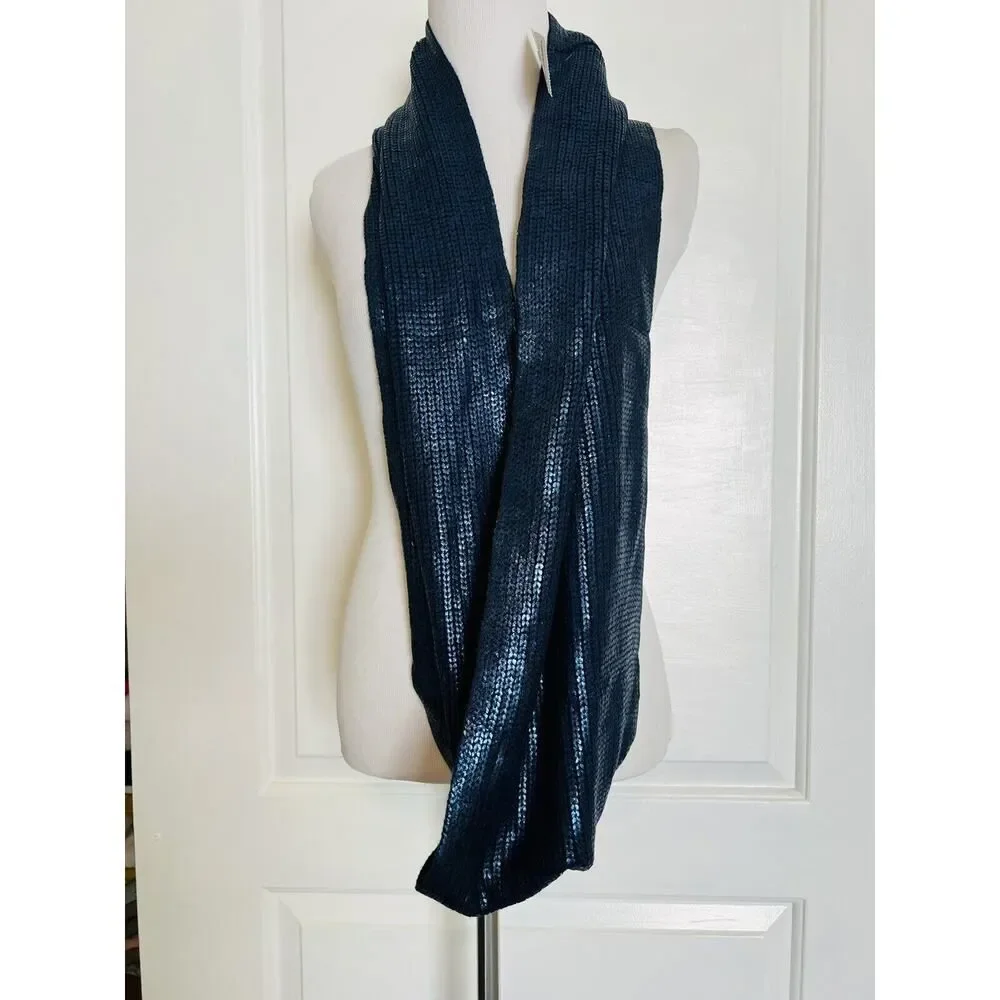 $40 INC International Concepts Blue Liquid Shine Infinity Scarf Wrap Cowl NEW